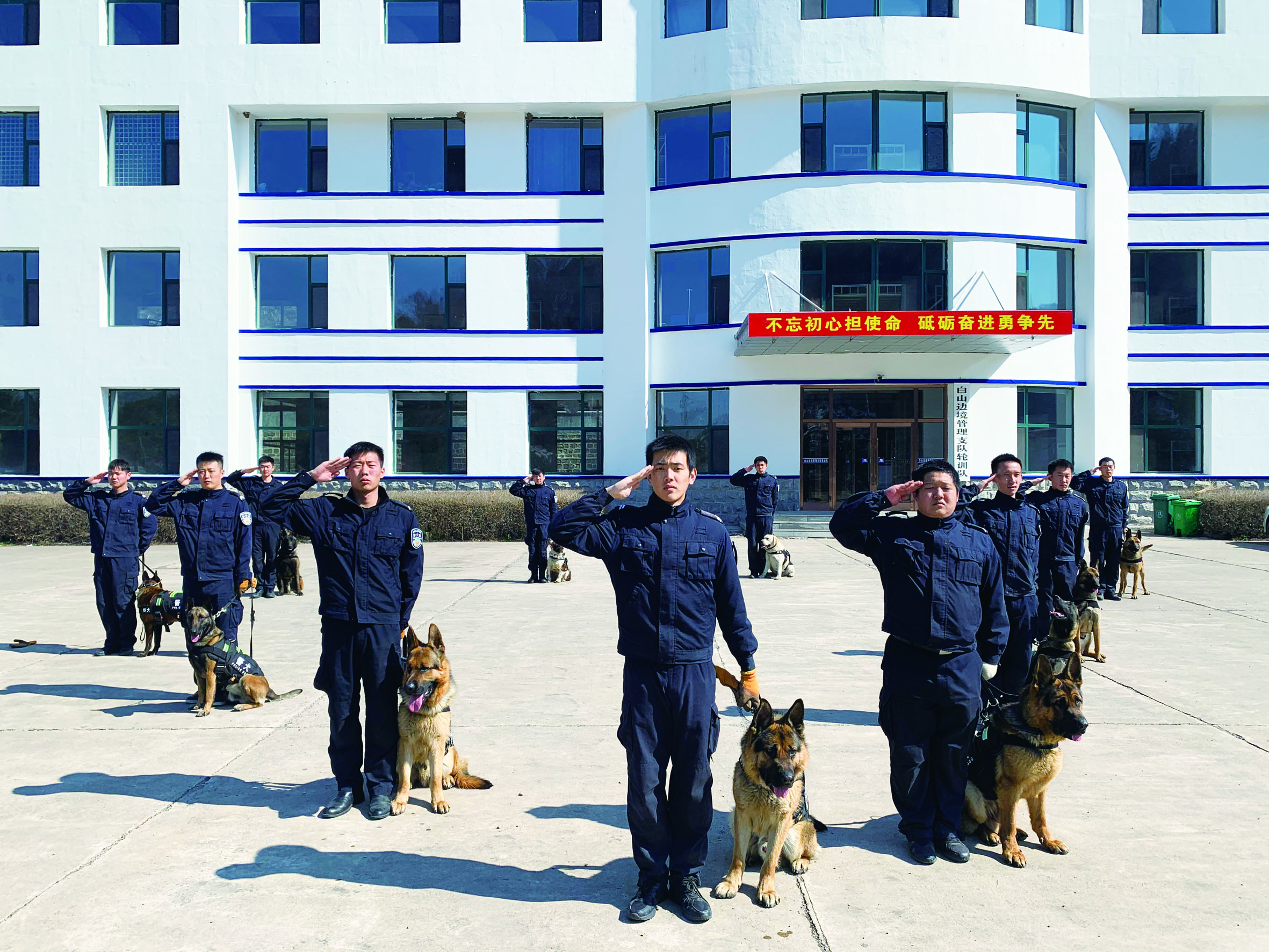 白山边境地区成立缉毒防暴警犬队